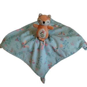 Mary Meyer Fox Baby Lovey Security Blanket Knotted Ends Mushroom Floral Print